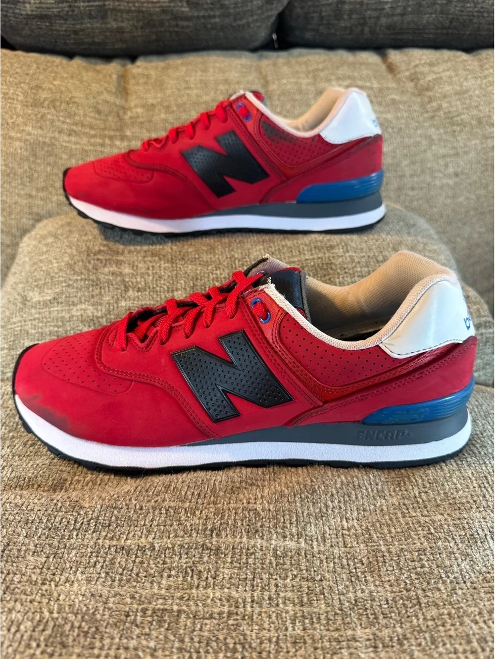 New Balance 574 'Paint Chip' Red Blue Black Men's Size 11 ML574ACC